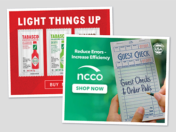 Two examples of ecommerce ads